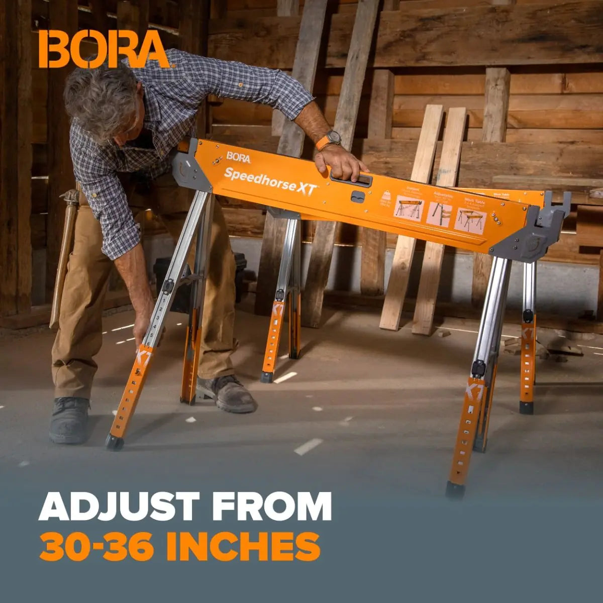 Set of 2 Adjustable work trestles ‘Speedhorse XT’ PM-4550 BORA