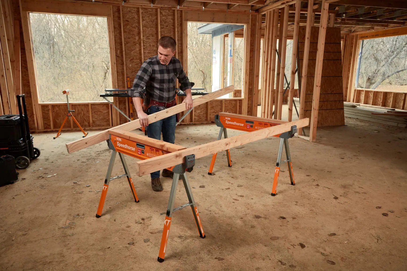Set of 2 Adjustable work trestles ‘Speedhorse XT’ PM-4550 BORA