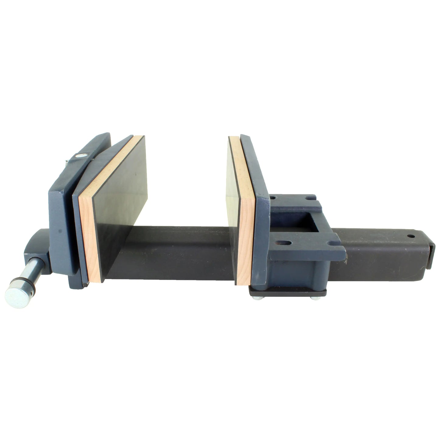 Large carpenter's vise with quick adjustment and swiveling pressure plate jUUMA