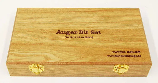 6 pcs Set Auger Bits 10-12-14-16-18-20mm O/L 235mm in Wooden Box